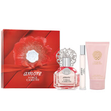 Vince Camuto Amore 3 PC Gift Set for Women Floriental Fruity Scent Stocking Stuffer Christmas Gift for Her Eau de Parfum 3.4 Fl Oz + 0.34 Fl Oz Tr
