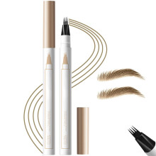 Magic Eyebrow Pencil  Microblading Eyebrow Pen  Waterproof Liquid Pencil with 4 Tip Brow Pen Creates Hair Like Natural Brows  Last All Day (Light Brow