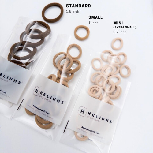 Mini Elásticos de Cabelo Heliums Sem Danos - Bege Loiro - Extra Pequeno 0.7 Polegadas - 40 Unidades 2
