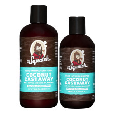 Dr. Squatch Coconut Castaway Men's Shampoo + Conditioner Hair Bundle - Keeps Hair Looking Full  Healthy  Hydrated