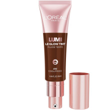 LOr?al Paris Lumi Le Glow Skin Tint Lightweight Water-Based Tinted Serum with Foundation-Like Coverage Glow Illuminator Cool 410 0.85 Fl Oz