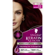 Schwarzkopf Keratin Color Permanente Haarfarbe 4.8 Rich Bordeaux, 1 Anwendung Saloninspirierte permanente Haarfarbe f r bis zu 80 % weniger Haa