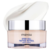 Crème de nuit au rétinol et aux peptides de cellules souches FABYOU (50 ml) - Soin hydratant anti-âge réparateur en profondeur à base de plantes