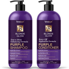VANIDOX Sulfate Free Brass Toning Purple Shampoo and Conditioner Set for Blondes  Brown Highlighted  or Bleached Hair  Purple Shampoo for Blondes Infu