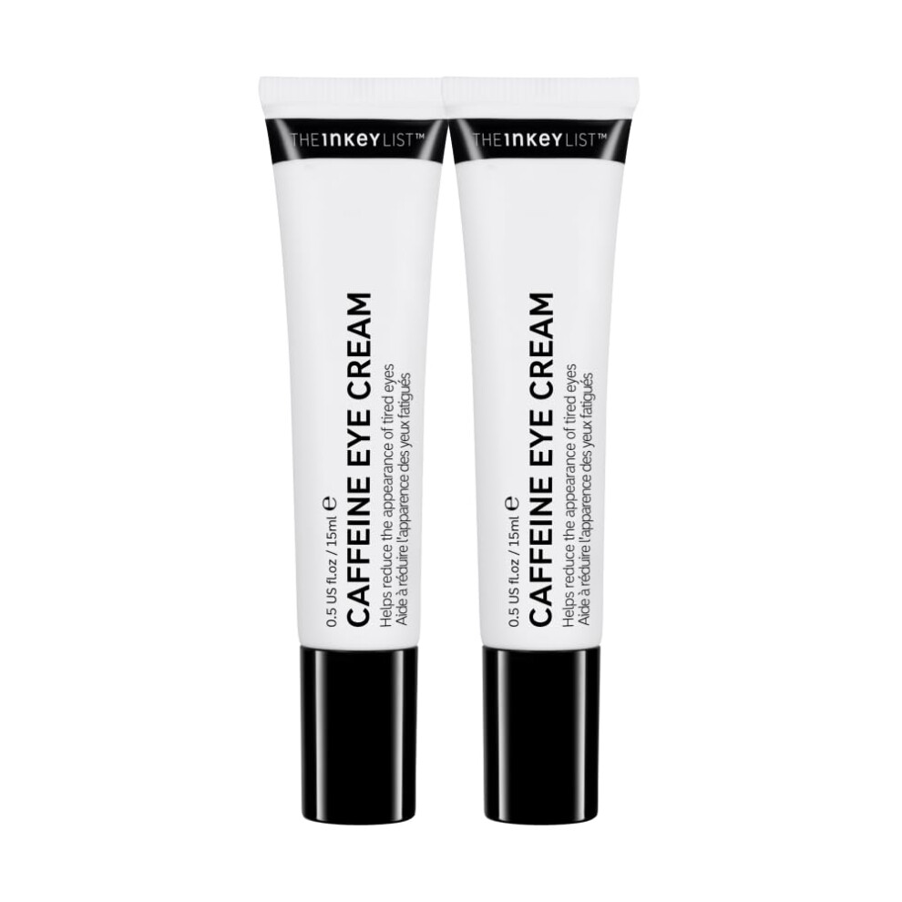 The INKEY List Caffeine Eye Cream Duo  Reduce Eye Puffiness and Dark Circle  Blur Fine Lines  0.5 fl oz (2 Pack)