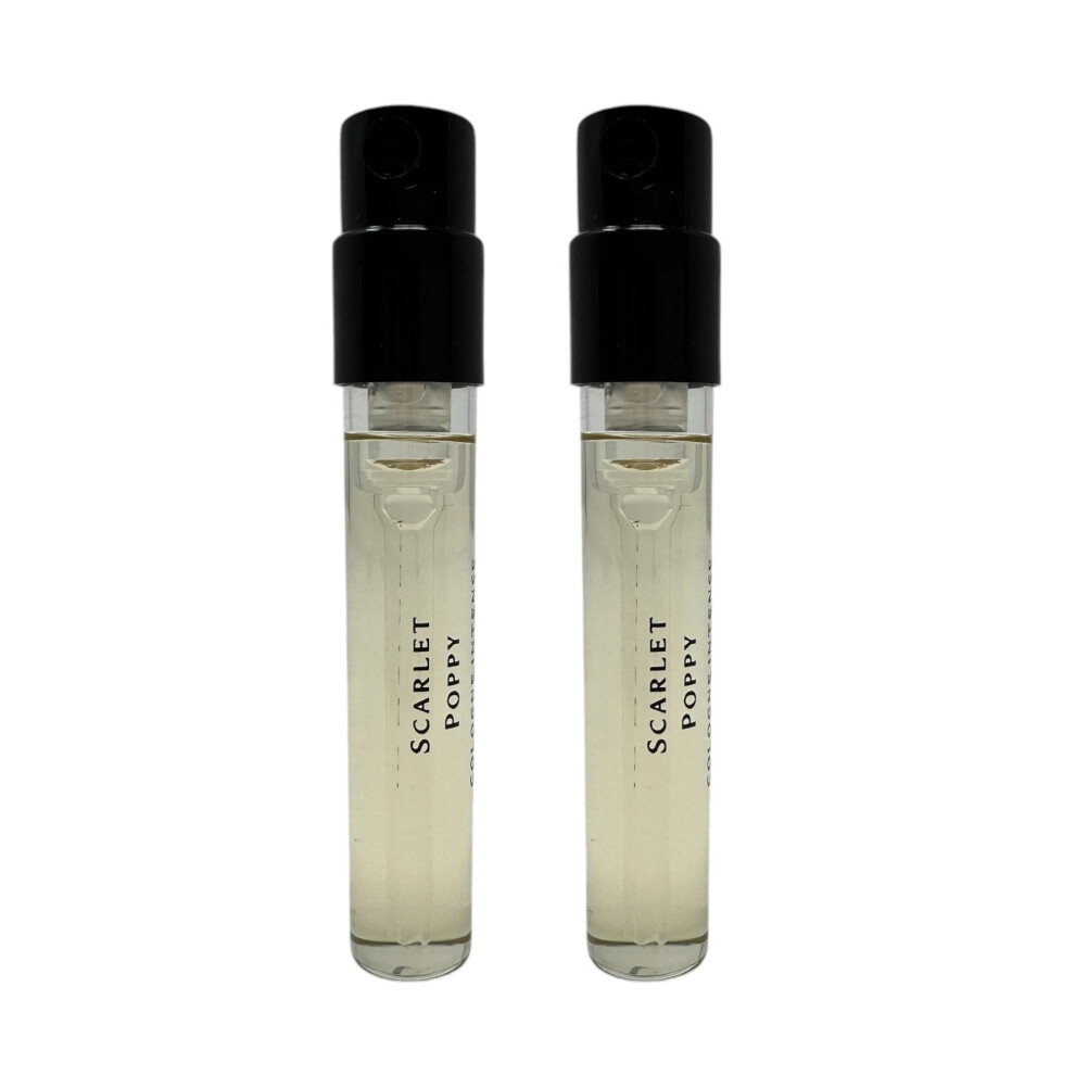 2 flacons d'  chantillons de spray intense J.Malone's Scarlet Poppy Cologne de 1,5 ml chacun