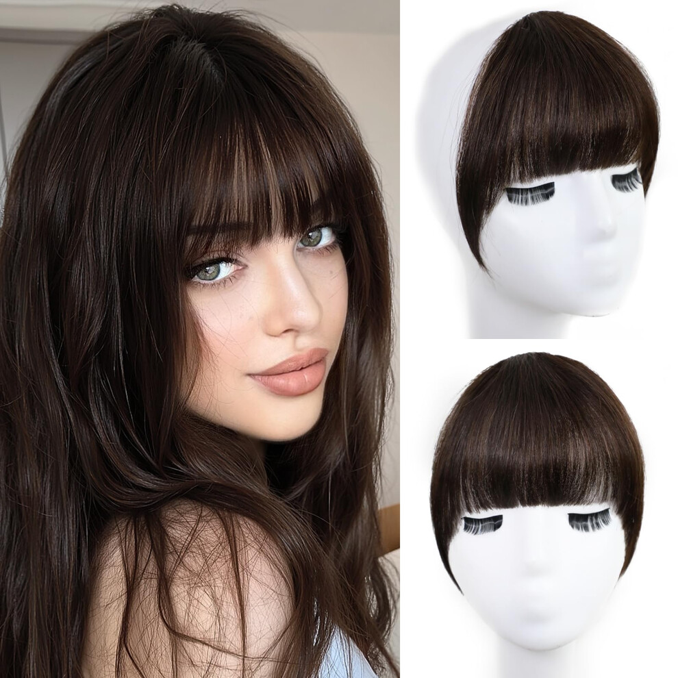 Xixisnow Unisex Clip In Bangs 100% Real Human Hair Extensions Invisible Fake Curtain Curved French Fringe Bang With Temples Faux Natural Clips On Hairpieces