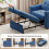 Convertible Single Sofa Bed with USB & Type-C Port 6