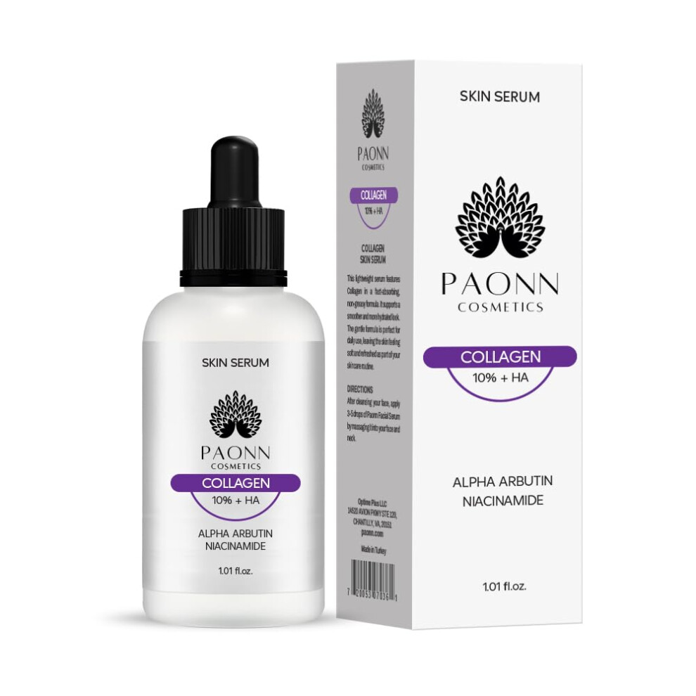 Paonn Collagen Serum For Face Firming & Hydrating Facial Serum Lifting And Reducing Wrinkles Effect Smoothing Fine Lines Youthful Radiance Boost