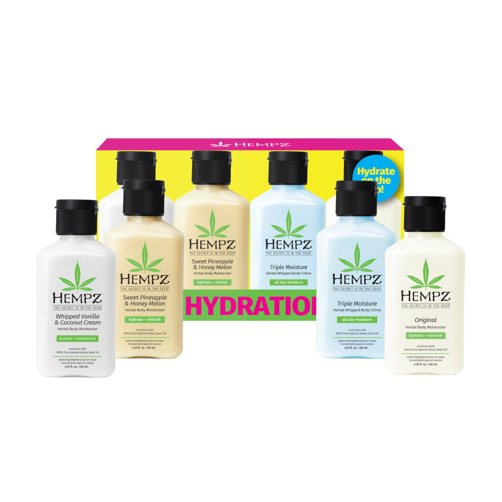 Konope Hempz Mini Hydration Lotion Kit 4-Pack Body Moisturizer Travel Essentials 2.25 Oz