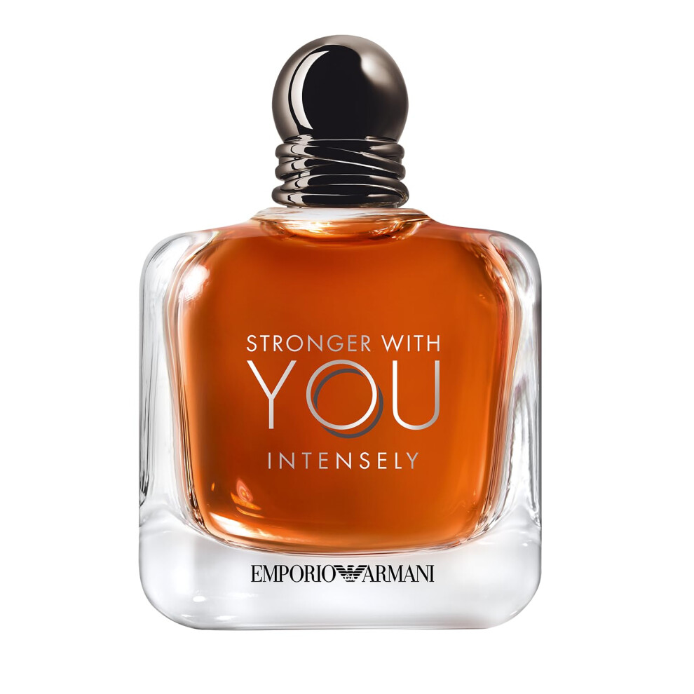 Armani Beauty - Stronger With You Intensely - Eau de Cologne pour homme - Parfum masculin fougère, boisé et ambré - Notes de poivre rose, de lava
