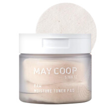 MAY COOP Raw Moisture Toner Pad - Alívio da Vermelhidão, Hidratante, Esfoliante com 75% Soro de Bordo