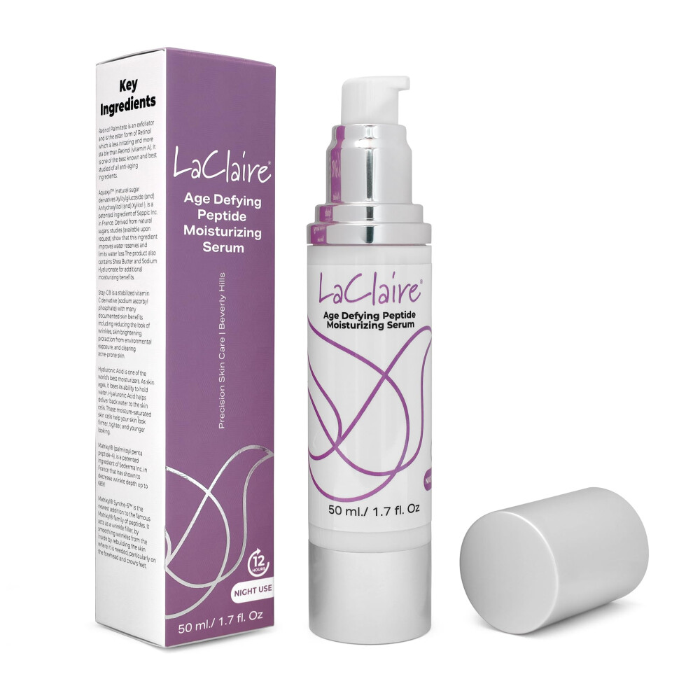 Suero Hidratante Con P Ptidos Antiedad Laclaire Con Retinol, Vitamina C Y Aloe Vera. Reduce Las Arrugas. Uso Nocturno. 50 Ml.-image