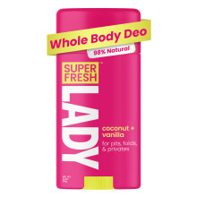 Super Fresh Lady Natural Deodorant for Women | Aluminum Free Whole Body Deodorant Stick Perfect for Armpits Underboob Crotch & Lady Parts | Coconu