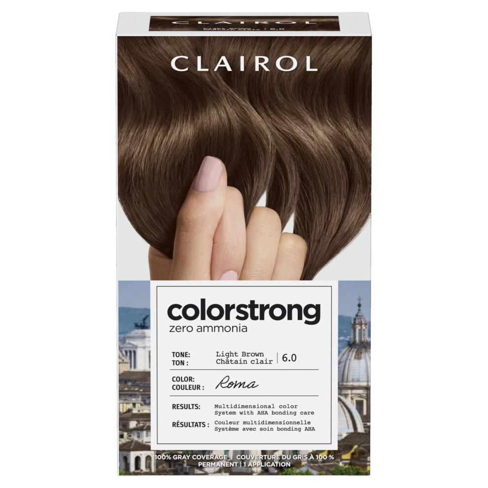 Clairol ColorStrong Permanent Zero Ammonia Hair Dye 6.0 Light Brown - Roma Hair Color Pack of 1