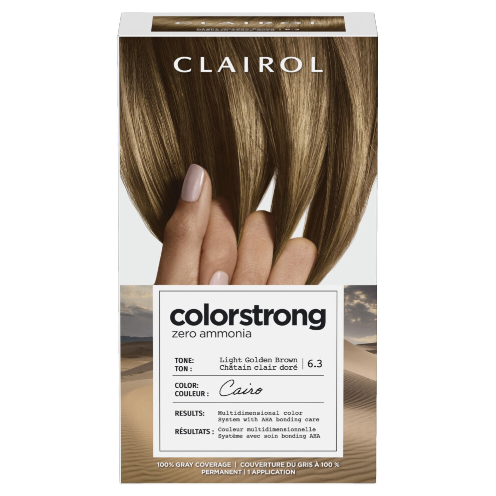 Clairol ColorStrong Permanent Zero Ammonia Hair Dye  6.3 Light Golden Brown - Cairo Hair Color  Pack of 1