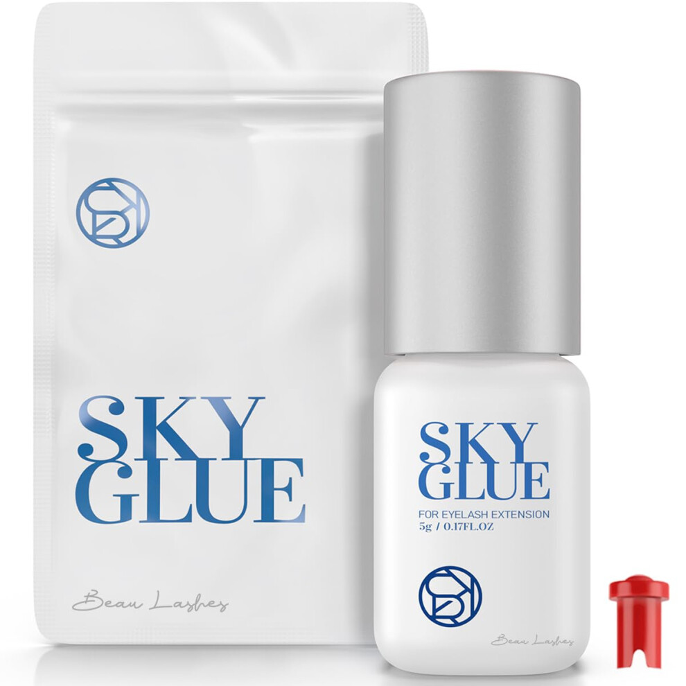 Beau Lashes Clear Sky Glue Ts For Eyelash Extensions | Super Strong Lash Extension Glue | Professional Transparent Adhesive For Long Lasting Semi Permanent Indivi