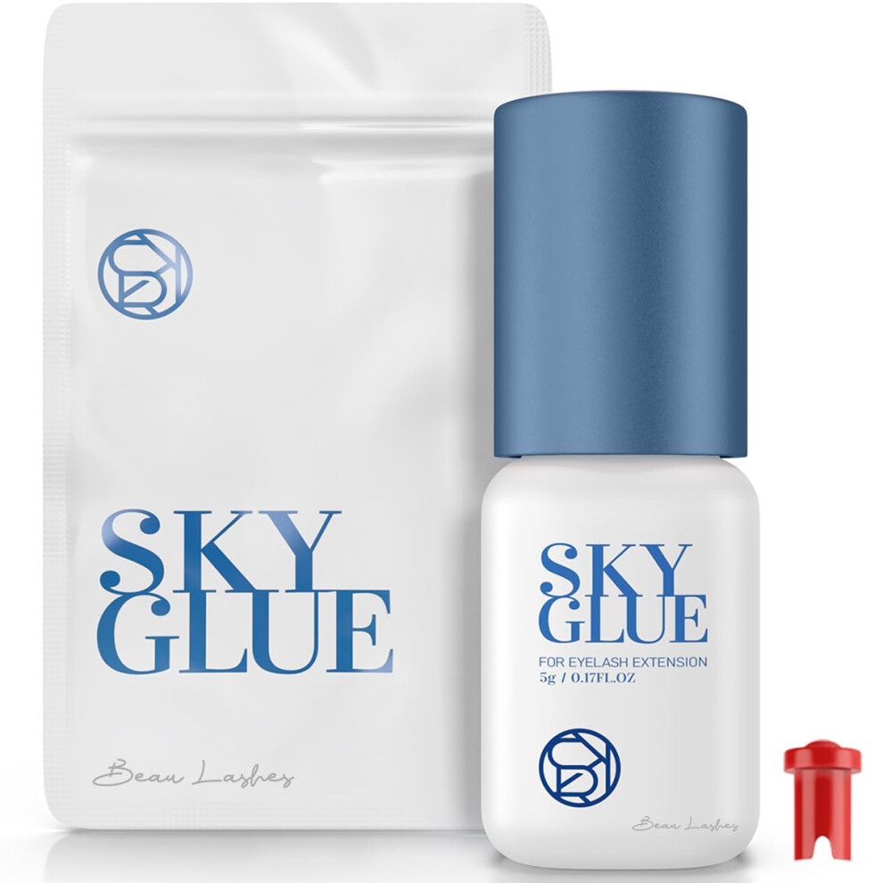 Beau Vipper Sky Glue D+ For Eyelash Extensions | Super Strong Lash Extension Glue | Professional Black Adhesive For Long Lasting Semi Permanent Individual Lash Ex