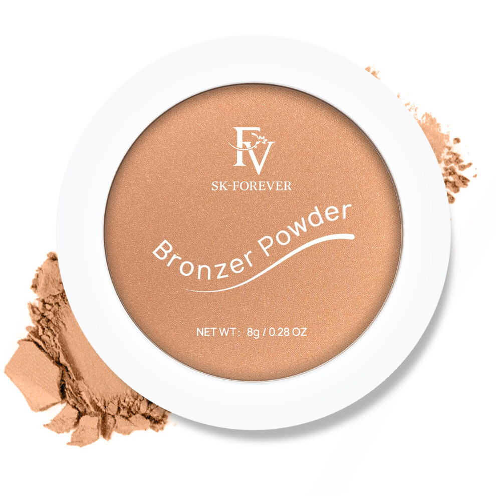 Fv Bronzing Powder Long Lasting Talc-Free Silky Bronzer Powder Sunkissed Natural Glow Matte Finish Waterproof Bronzers For Women (Bronzer 0.28 Oz)