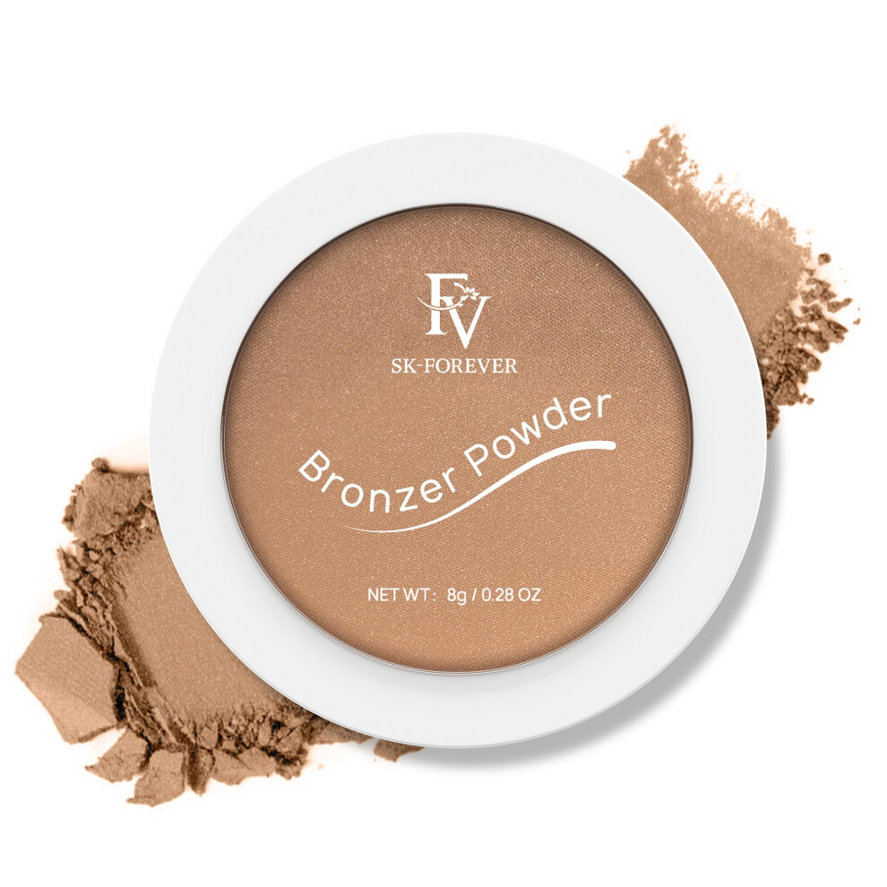 Fv Bronzer Powder Long Lasting Waterproof & Buildable Silky Bronzing Powder Sunkissed Glow Makeup Finish Talc-Free Bronzers For Women Deep Bronzer