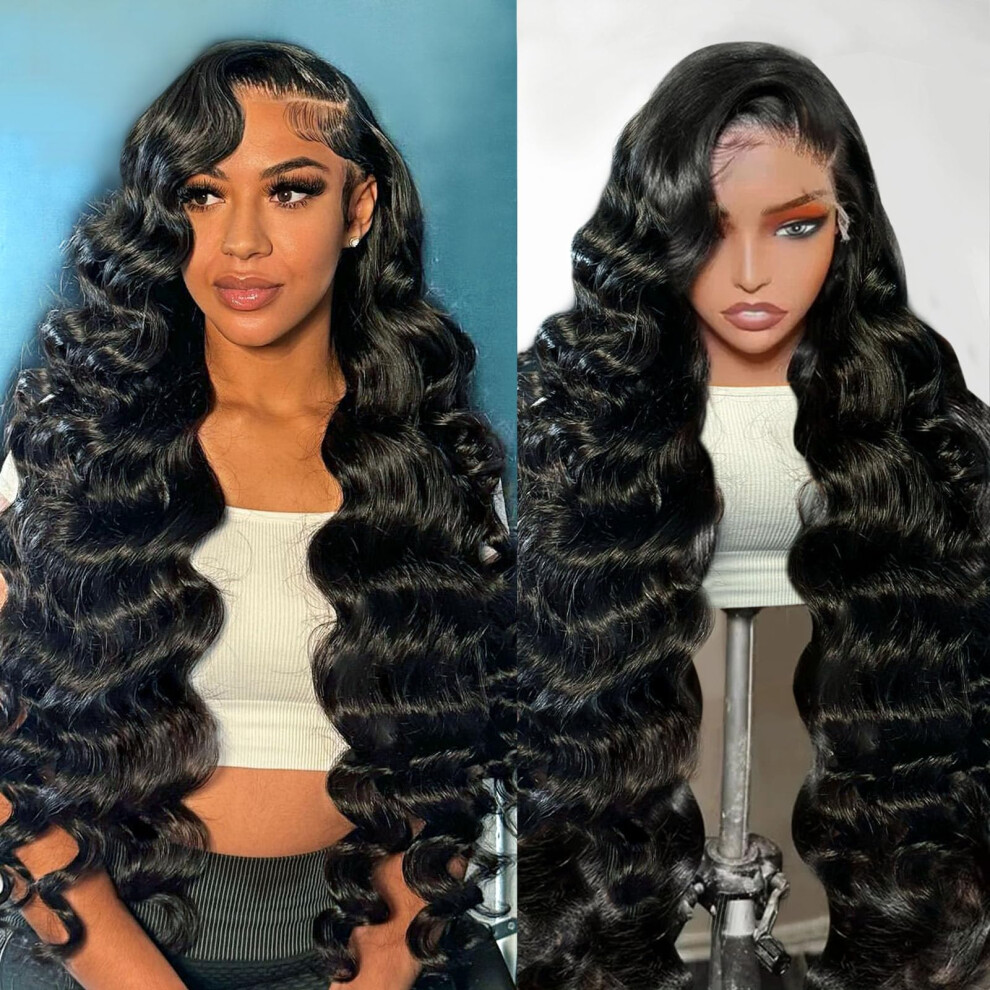 Hugsun 13X6 Body Wave Lace Front Wigs Human Hair 12A 250% Density 30 Inch Lace Frontal Wigs Human Hair Glueless Wigs Human Hair Hd Lace Front Wigs Human Hair