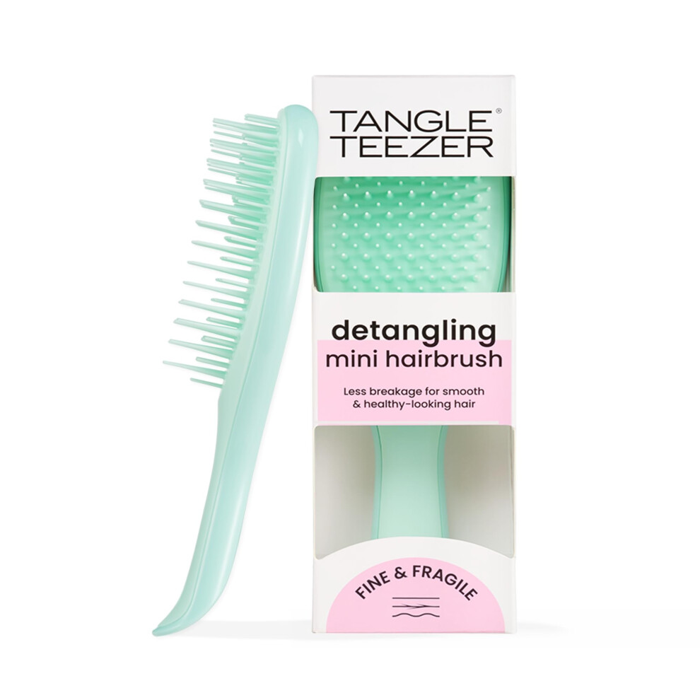 Tangle Teezer Fine & Fragile Ultimate Detangler Brush  Detangles & Reduces Breakage  Travel-Size Mini Hair Brush  Mint