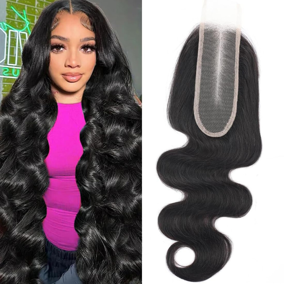 Autto Unisex Not,Specified 2X6 Hd Transparent Skinlike Human Hair Lace Closure Body Wave 12Inch 100% Brazilian 2X6 Closure Virgin Human Hair Kim K Middle Part Closure Body Wave