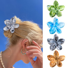 Ganchos de Cabelo Florais, 4PCS Clips de Cabelo Flor de Plumeria Havai, Acessórios de Cabelo Tropicais