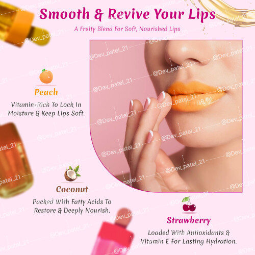 Assorted Lip Oils- Peach, Coconut, Watermelon 2
