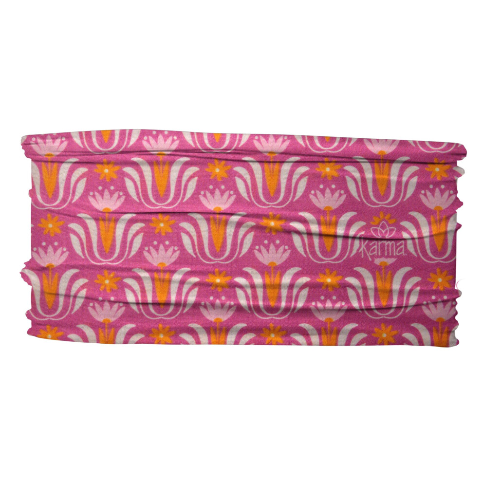 Bandeau Karma Floral Nouveau pour femme - Fin - Bandeau en tissu et foulard extensible - Rose