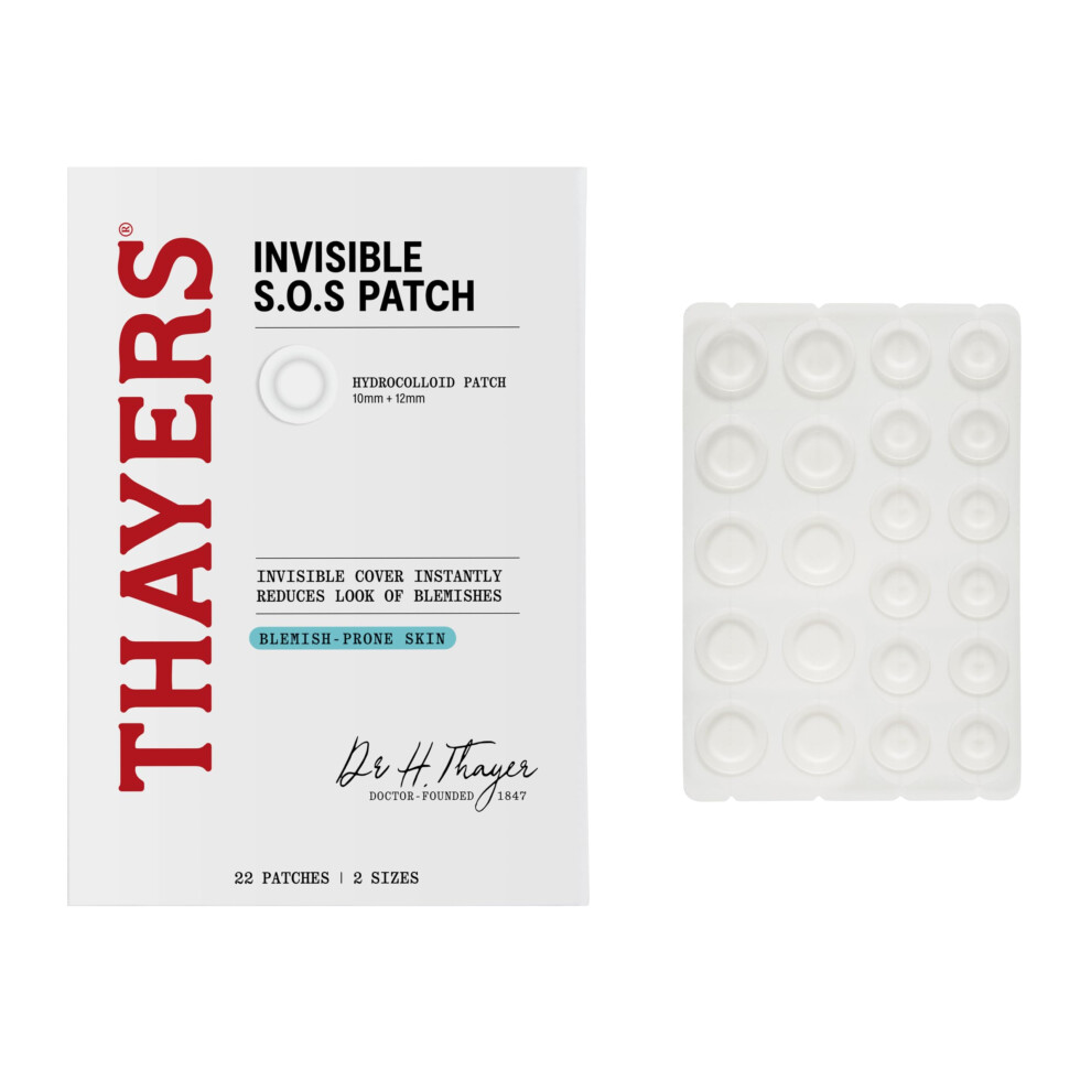 Photos - Cream / Lotion THAYERS Invisible S.O.S Hydrocolloid Acne Pimple Patch Ultra-Thin Design Instantly Reduces Look of Blemishes Set of 22 Pimpl