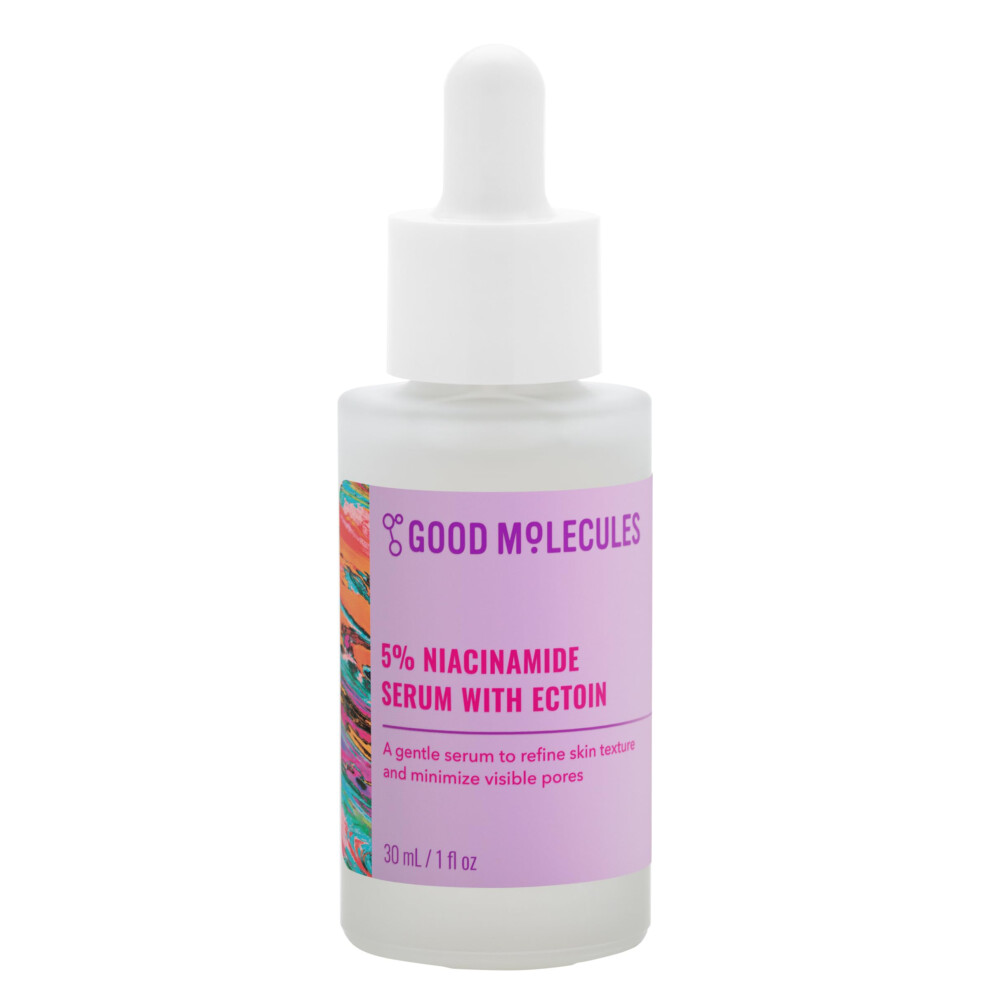 Good Molecules 5% Niacinamide Serum with Ectoin 30ml/1oz - Gentle Hydrating Facial Serum for Enlarged Pores  Texture  Tone  Hydrating - Anti Aging Ski-image-OPC-PGMDRWH-NEW