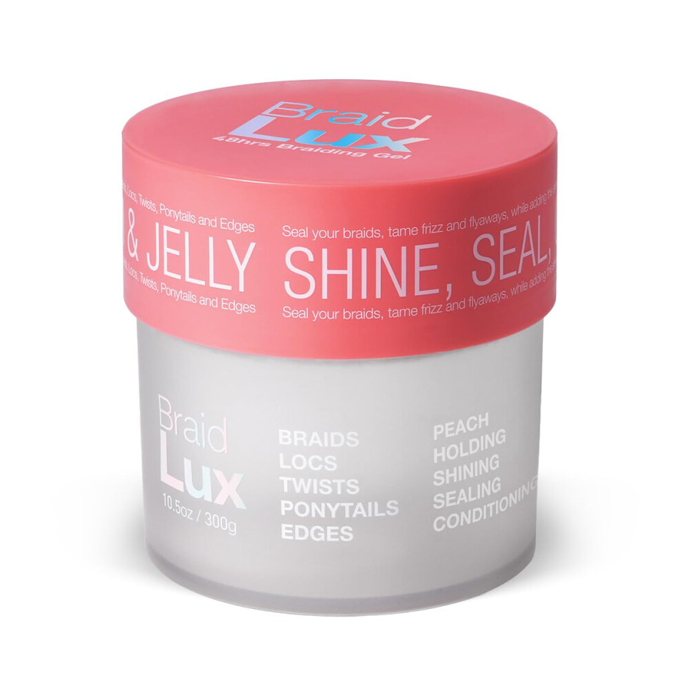 Luxusn Kolekcia Peach Lux Collection Braid Lux Conditioning Shining Sealing No Flaking Natural Ingredients Scented Hair Gel Tamer (10.58 Ounce (Pack Of 1) Braid Lux )