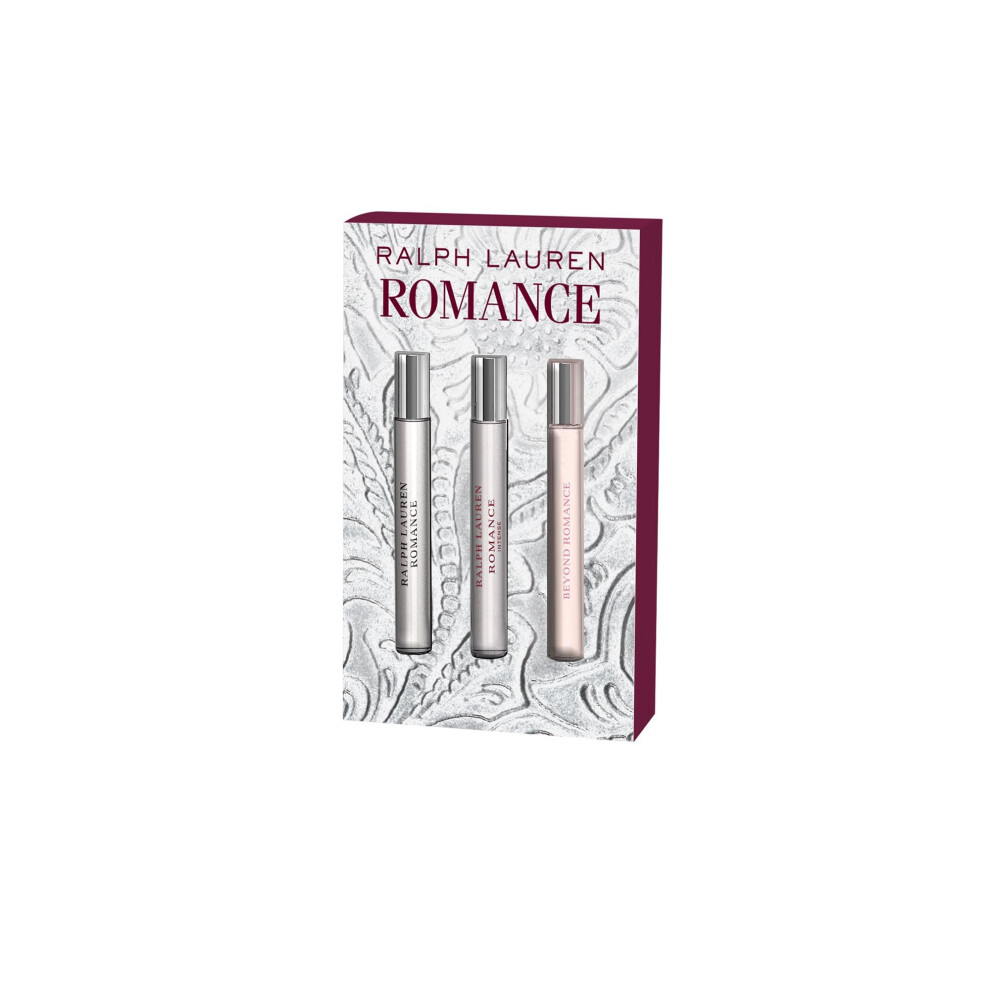 RALPH LAUREN FRAGRANCES Romance Discovery Womens Perfume Set - With Romance Eau de Parfum  Beyond Romance  & Romance Intense - Travel Size  0.3 Fl Oz