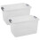 URBN Living (2x30L) Clear Plastic Storage Box Lid Home Office Garage 1