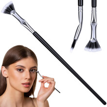 PAGOW Folding Angle Scalloped Lash Brush, Eyelash Comb Separator Makeup Tool, Multifunctional Mascara Fan Brush with Soft Bristles for Upper Lower Eye
