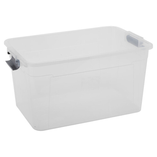 URBN Living (2x30L) Clear Plastic Storage Box Lid Home Office Garage 2