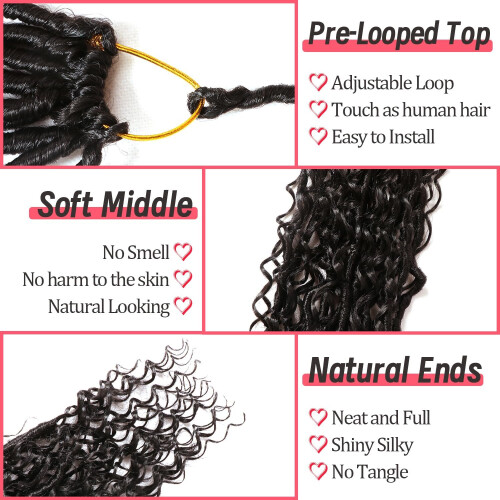 Cabelo de Crochê Goddess Locs 18 Polegadas 8 Pacotes Boho Faux Locs para Mulheres Negras 2