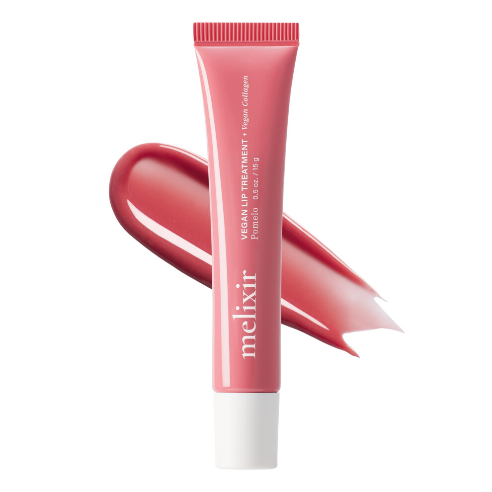 Melixir Vegan Lip Treatment Sheer Tinted Lip Balm For Instant Hydration & Shine Moisturizing Lip Gloss Infused With Vegan Collagen & Jojoba Oi