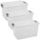 URBN Living (3x30L) Clear Plastic Storage Box Lid Home Office Garage 1