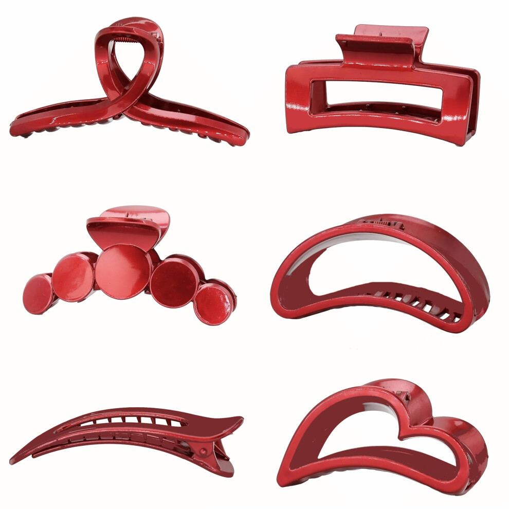 Fermagli Per Capelli Rossi Lucidi, Leggeri, Resistenti, Antiscivolo, Per Capelli Spessi, Fini E Ricci, Stile Vintage Anni '90, Per Donne E Ragazz-image