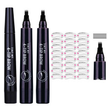 3 DB Microblading szemldkceruza 24 szemldksablonnal Vzll folykony szemldktoll Magical Precis szemldkkontroz toll 4 hegyes mikro szemld