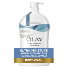 Olay Ultra Moisture Gel de Banho Hidratante para Pele Extra Seca, Hidratação Duradoura 24h, 33 fl oz