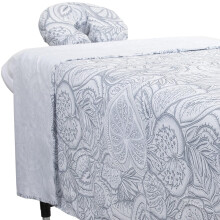 ForPro Premium Designer-Massage-Bettlaken-Set aus Mikrofaser, 3-teilig,    Island Tranquility   , ultraleicht, flecken- und knitterresistent, inkl. M