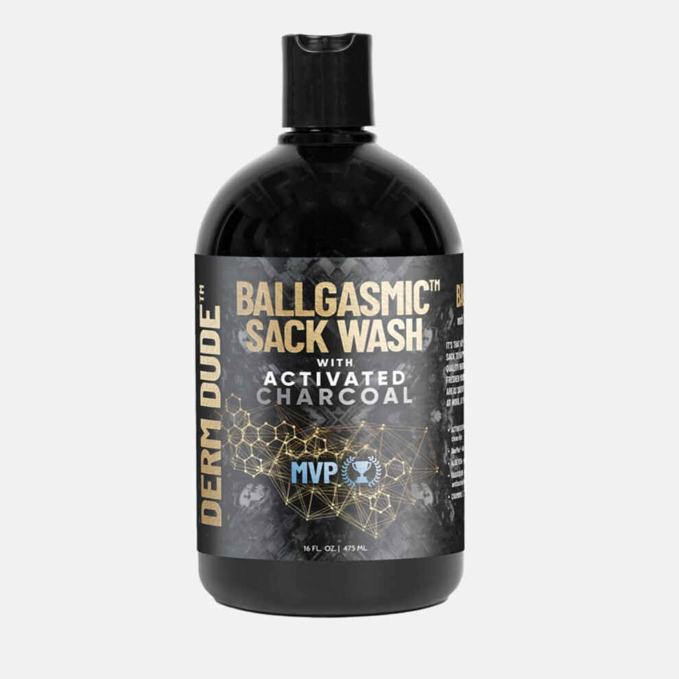 Derm Dude Ball Wash for Men | Antibacterial Mens Body Wash for Private Area | Activated Charcoal Odor Absorber & Sweat Control | Anti-Chafing Ballgasm