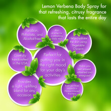 Body Spray para Mulheres, 8 Oz de Névoa de Limão Verbena com Fragrância Duradoura
