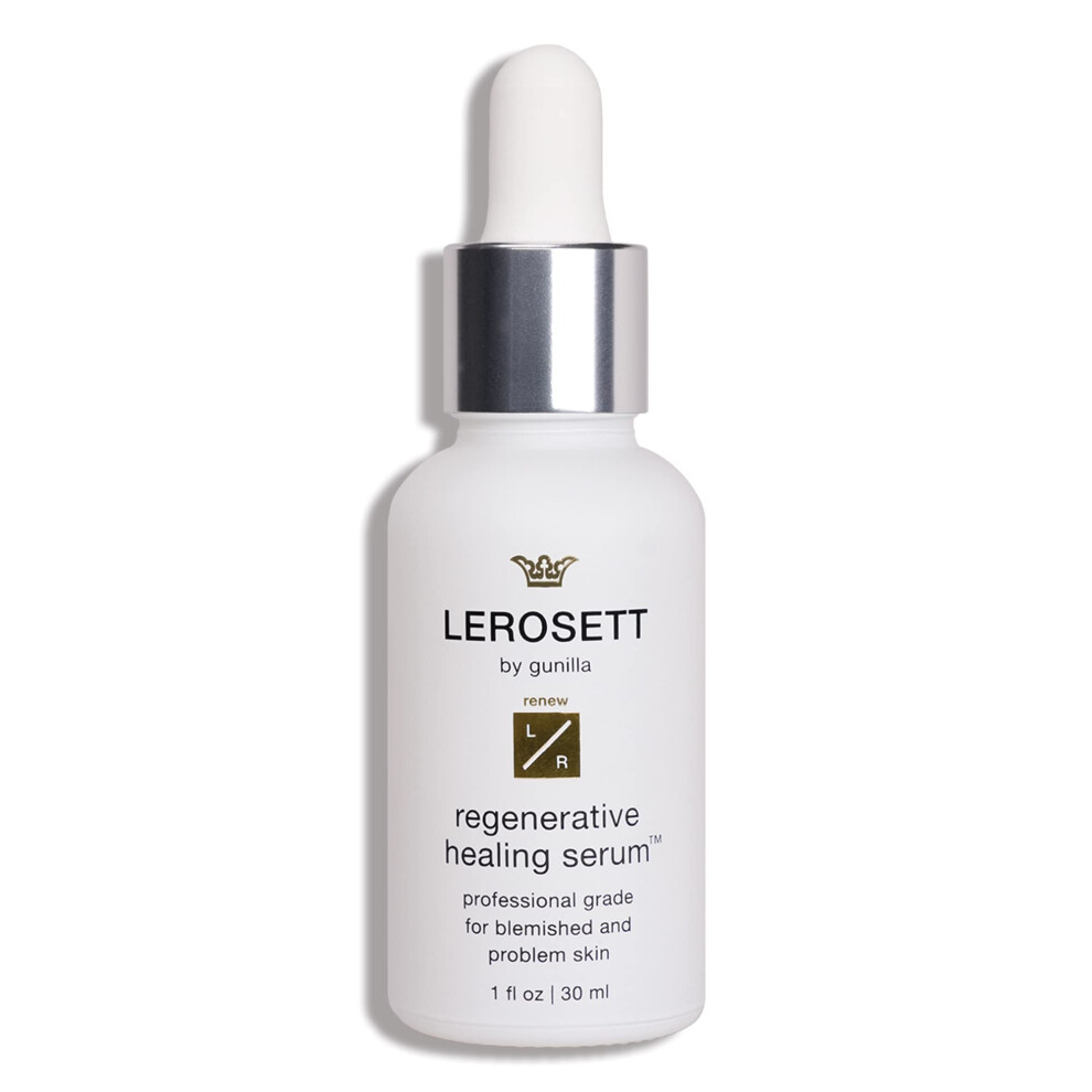 Gunilla Fra Sverige Lerosett Serum For Acne Scarring Healing Redness Breakouts Blemishes Irritation Razor Burn Hydrate & Soothes Skin Natural Serum. Plant Based Ve