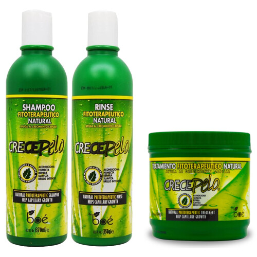 Set Combo BOE Crece Pelo 3 in 1 Shampoo, Risciacquo e Trattamento Fitoterapico