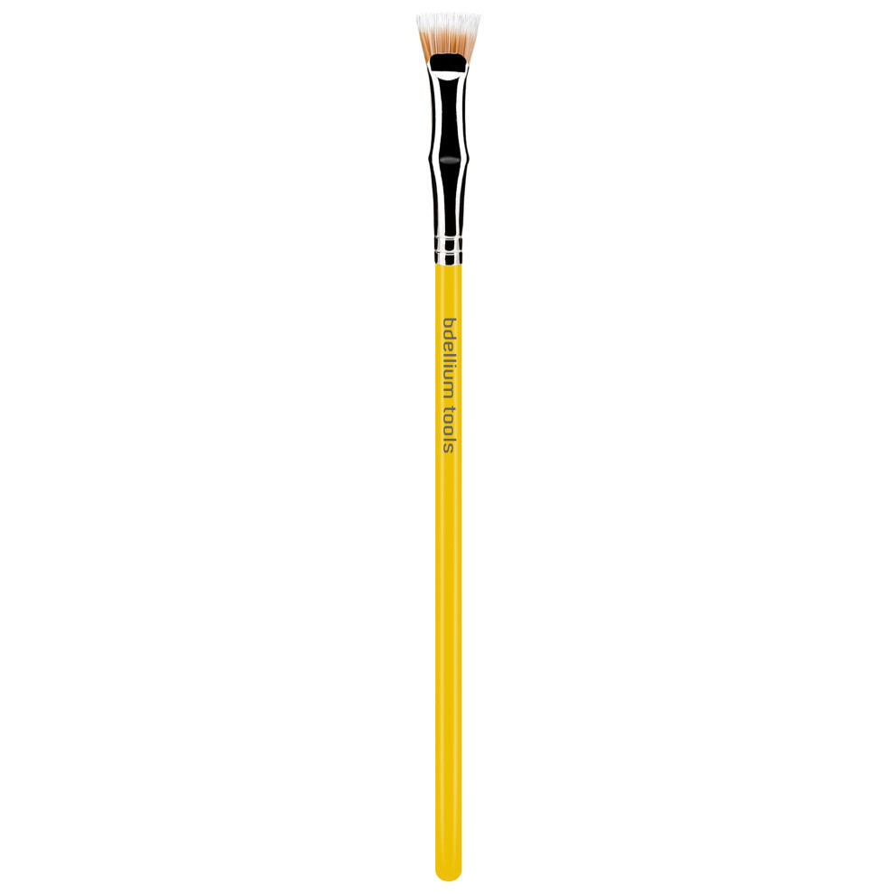 Bdellium Tools Yellow Professional Makeup Brush - Studio Series 729 Duo Fiber Bent Mascara Fan - With Soft Synthetic Fibers For Applying Mascara (Yello