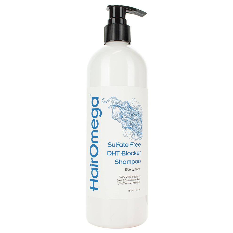 Drformulas Hairomega Dht Blocker Shampoo Sulfate Free Shampoo - With Moroccan Argan Oil Tea Tree Oil Caffeine Biotin For Hair Growth 16 Oz